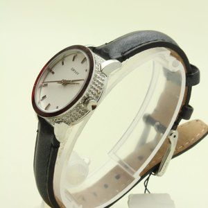 RARE*Vintage* DKNY Women's Black Leather Strap Watch NY8305